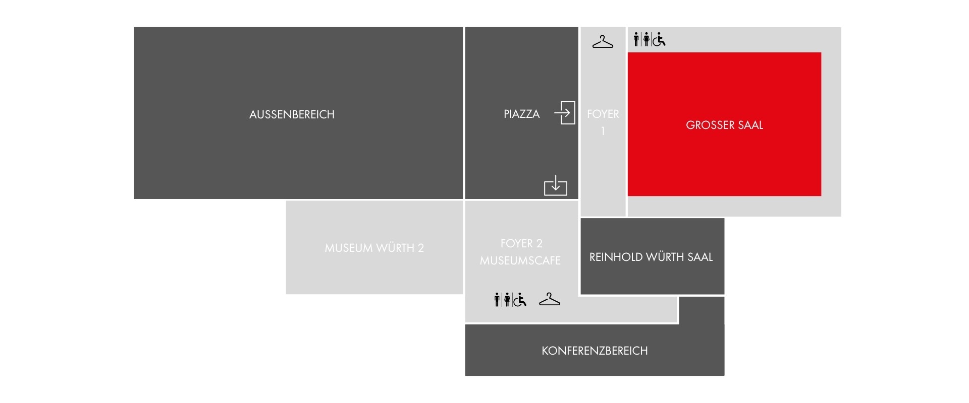 Lageplan des großen Saals